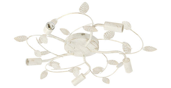 Deckenleuchte Eva Ø 53,5 cm mit Floralem Design - Weiß, Basics, Metall (53.5/8.5cm) - James Wood