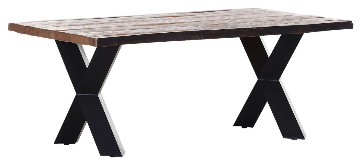 SOFFBORD i trä, metall 110/70/46 cm  - svart/naturfärgad, Klassisk, metall/trä (110/70/46cm) - MID.YOU