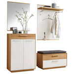 GARDEROBE 5-teilig  in 170/195/40 cm  - Eichefarben/Anthrazit, Design, Glas/Holz (170/195/40cm) - Novel