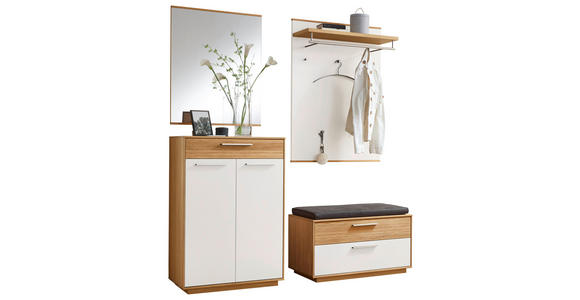 GARDEROBE 5-teilig  in 170/195/40 cm  - Eichefarben/Anthrazit, Design, Glas/Holz (170/195/40cm) - Novel