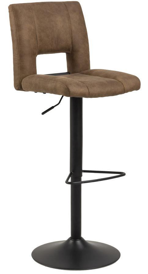 BARSKA STOLICA svijetlo smeđa metal, tekstil - svijetlo smeđa/crna, Design, metal/tekstil (41,5/94-115/52cm) - Carryhome