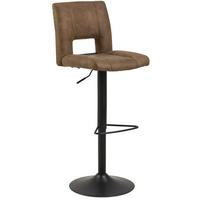 BARSKI STOL, svetlo rjava  - svetlo rjava/črna, Design, kovina/tekstil (41,5/94-115/52cm) - Hom`in