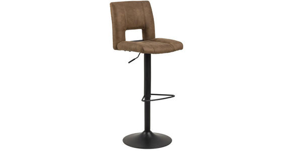 BARHOCKER in Metall, Textil Hellbraun - Hellbraun/Schwarz, Design, Textil/Metall (41,5/94-115/52cm) - Carryhome
