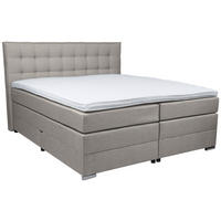 BOXSPRINGBETT 180/200 cm  in Grau  - Chromfarben/Schwarz, Konventionell, Kunststoff/Textil (180/200cm) - Boxxx