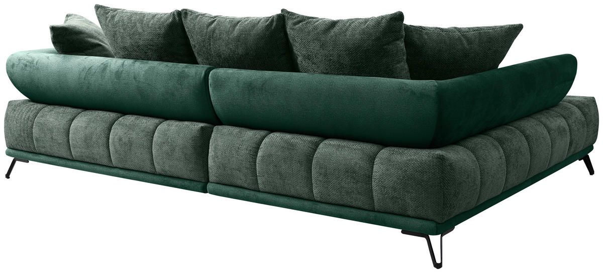 HÖRNSOFFA i chenille mörkgrön  - svart/mörkgrön, Modern, metall/textil (184/262cm) - MID.YOU