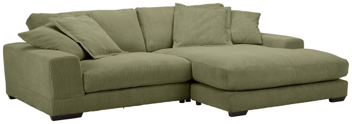 HÖRNSOFFA i manchester grön  - beige/vit, Romantik / Lanthus, trä/textil (280/190cm) - MID.YOU