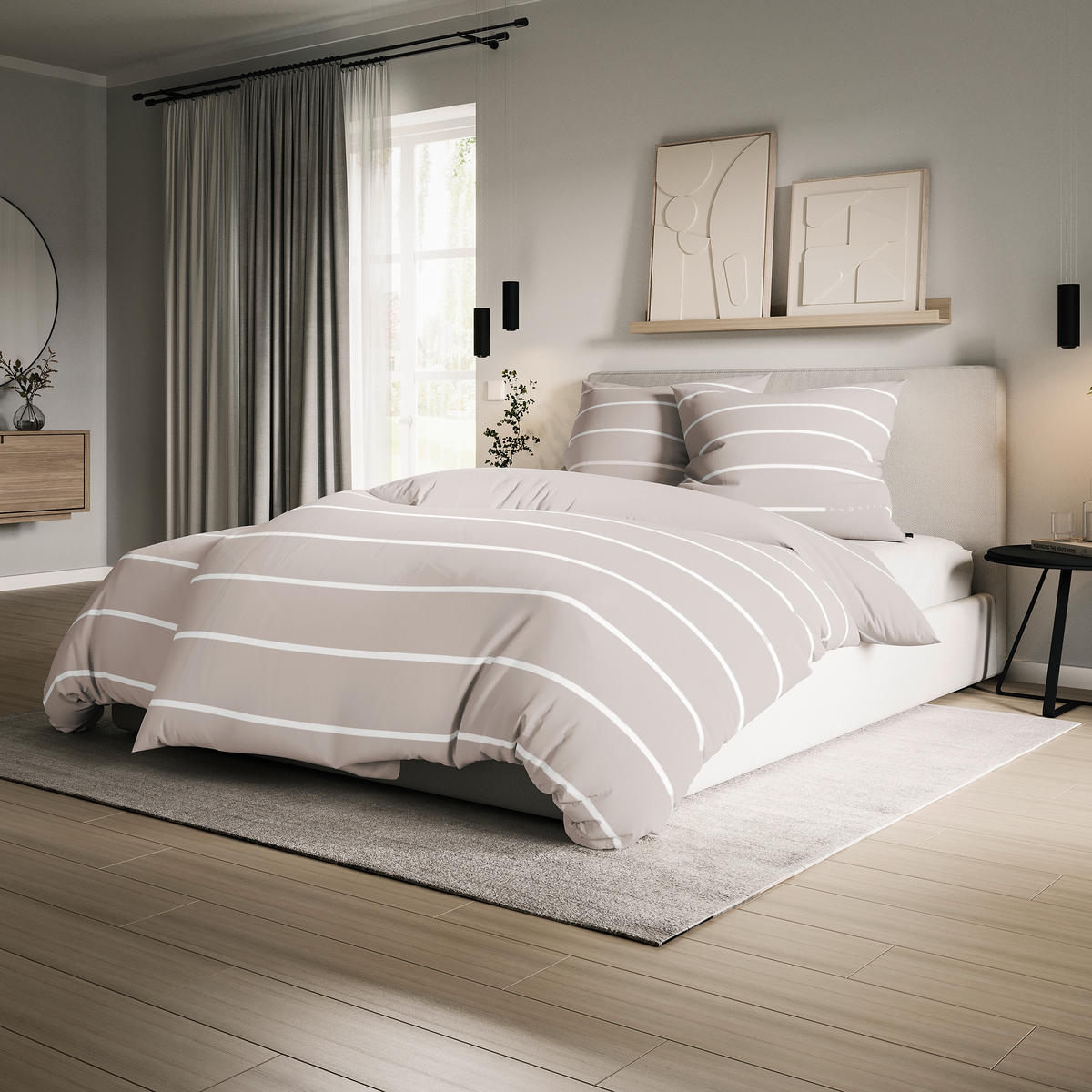 LIZENZBETTWÄSCHE Satin 135/200 cm  - Beigebraun, Basics, Textil (135/200cm) - Bugatti