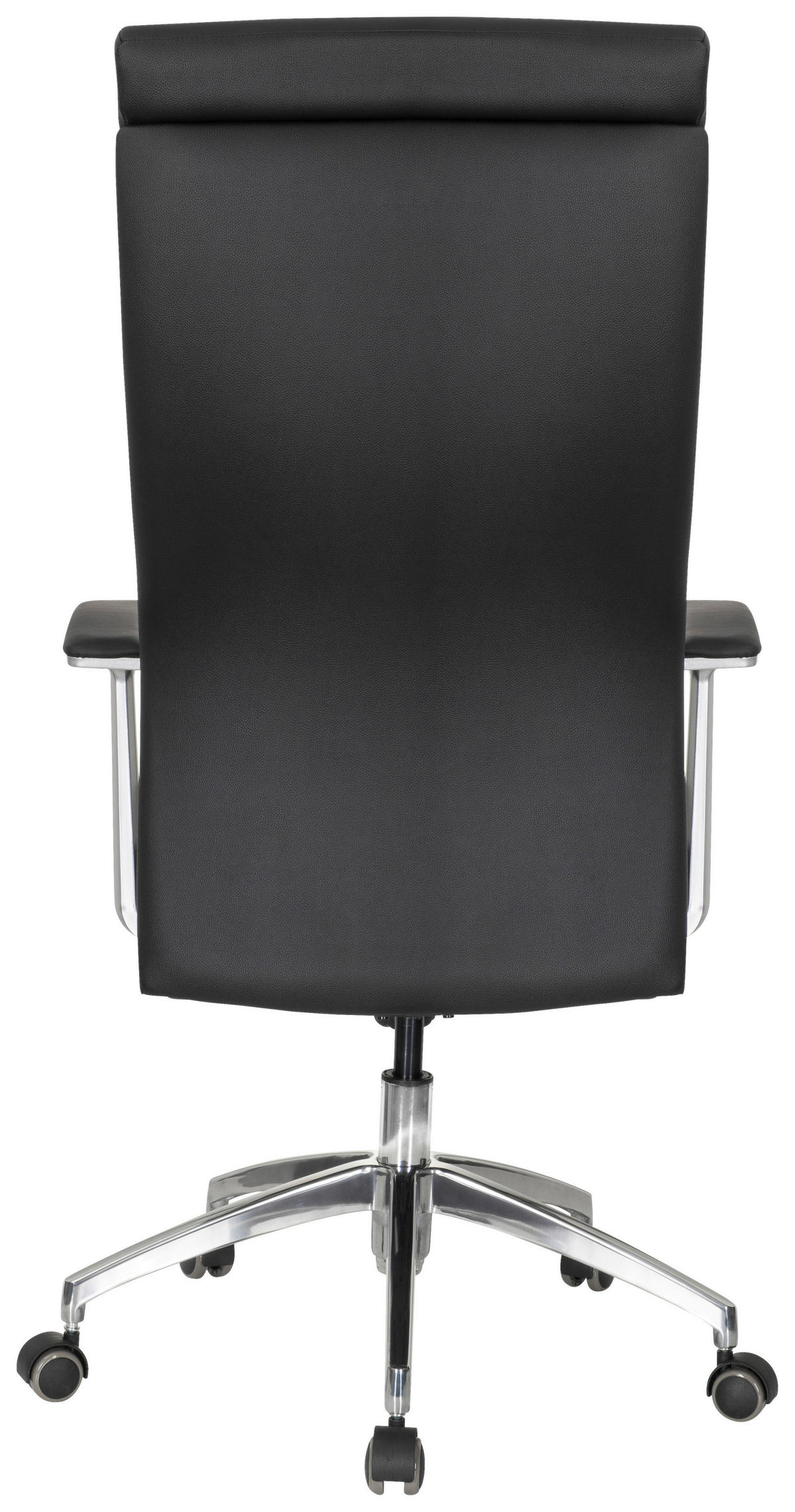 VRTLJIVI STOL tekstil, usnje črna, srebrne barve  - srebrne barve/črna, Moderno, kovina/umetna masa (60/131/52cm) - MID.YOU