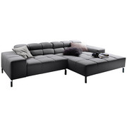 WOHNLANDSCHAFT in Textil Grau - Chromfarben/Grau, Design, Textil/Metall (280/178cm) - Pure Home Lifestyle