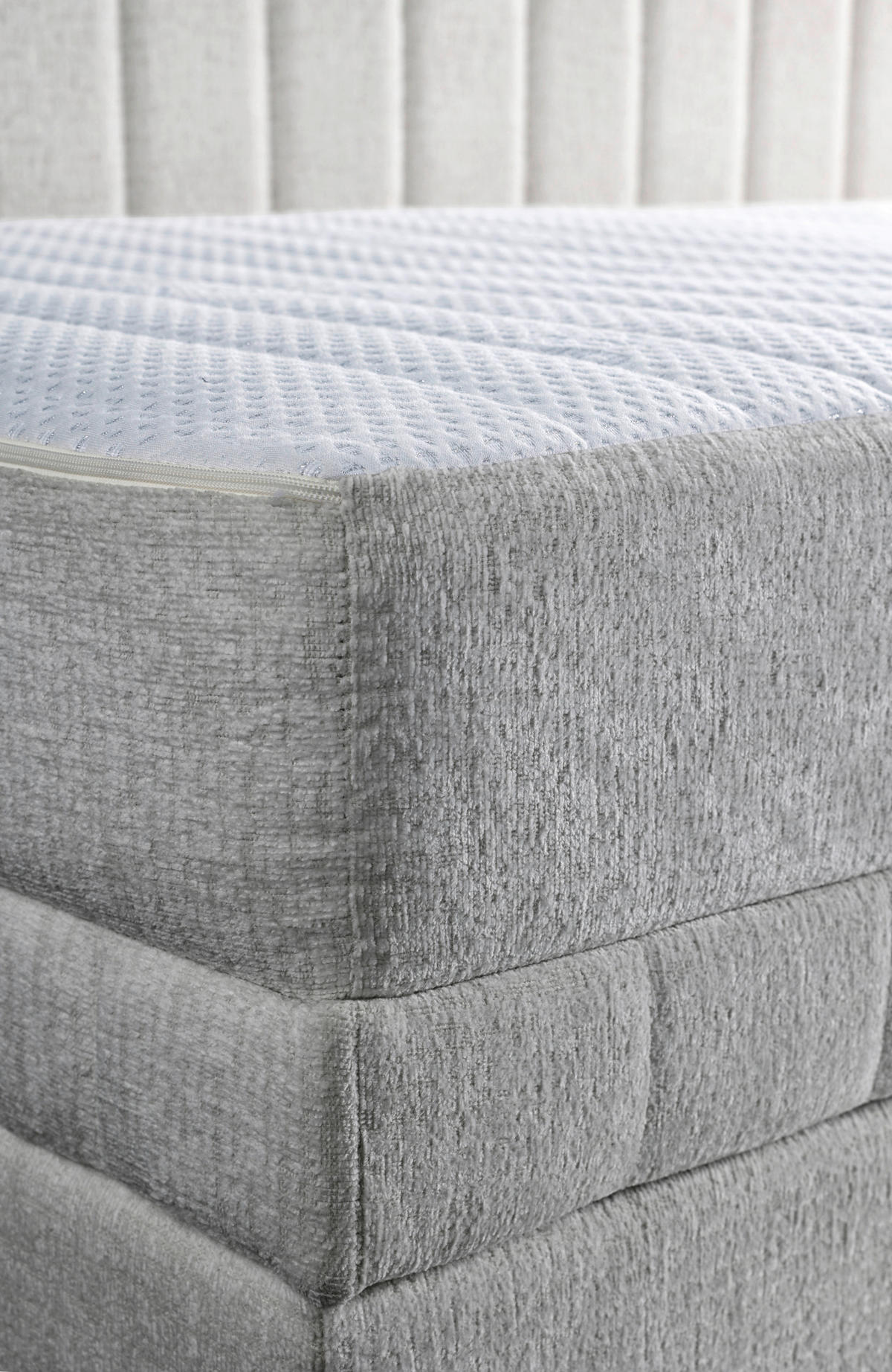 SCHLAFSOFA Chenille, Jacquard Hellgrau  - Hellgrau/Schwarz, Design, Kunststoff/Textil (212/83/99cm) - MID.YOU