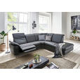 ECKSOFA in Echtleder Anthrazit - Chromfarben/Anthrazit, KONVENTIONELL, Leder/Metall (292/242cm) - Cantus