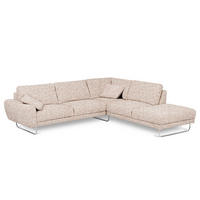 ECKSOFA 273/250 cm SPRING in Webstoff Blau, Gelb, Rot, Weiß Zierkissen  273/250 cm  - Chromfarben/Blau, Design, Textil/Metall (273/250cm) - Livetastic