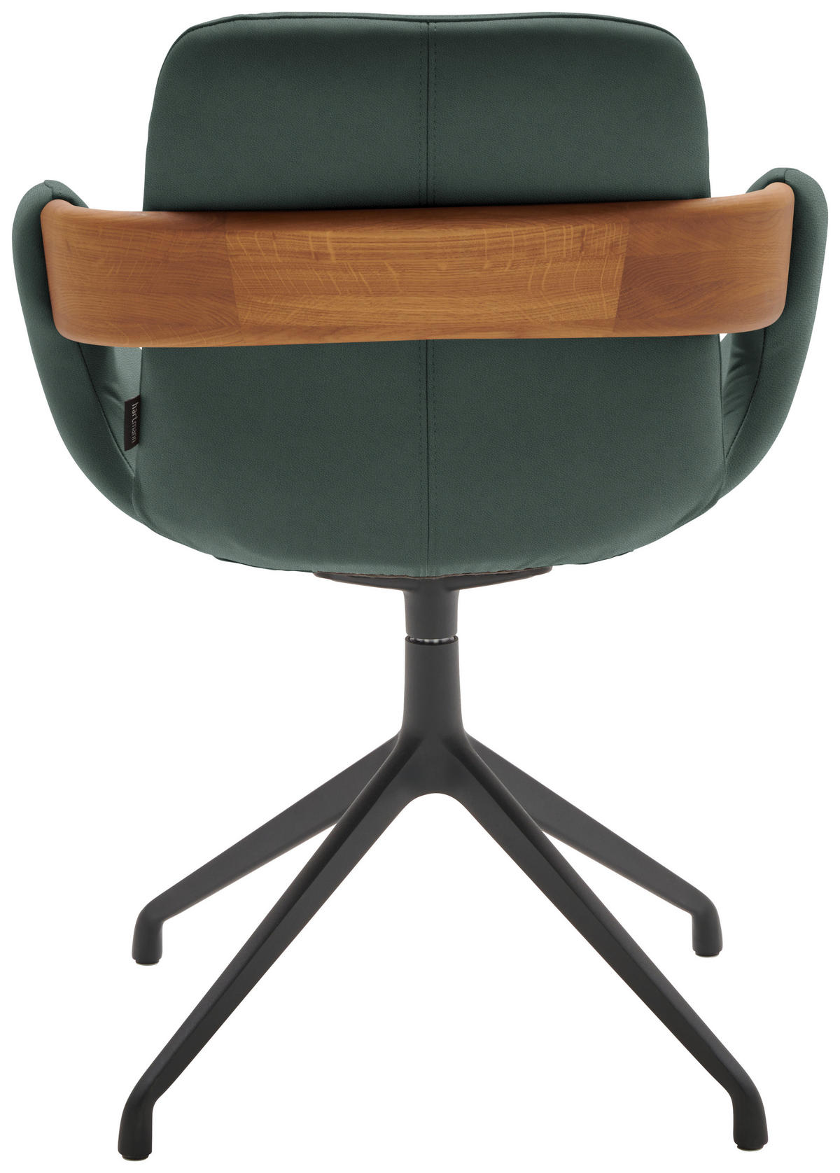 ARMLEHNSTUHL  Lederauswahl, Stoffauswahl, Typenauswahl, Sitzfläche 360° drehbar  Echtleder  - Dunkelgrün/Eichefarben, Natur, Leder/Holz (60/86/60cm) - Valnatura