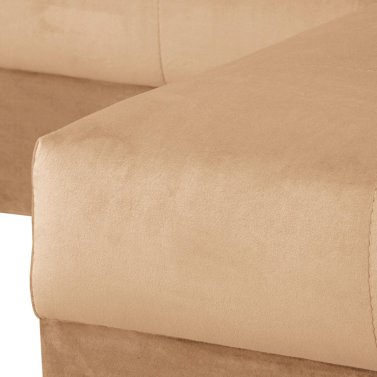 ECKSOFA Ariella in Samt Braun  231/161 cm  - Naturfarben/Braun, Design, Holz/Textil (231/161cm) - Livetastic