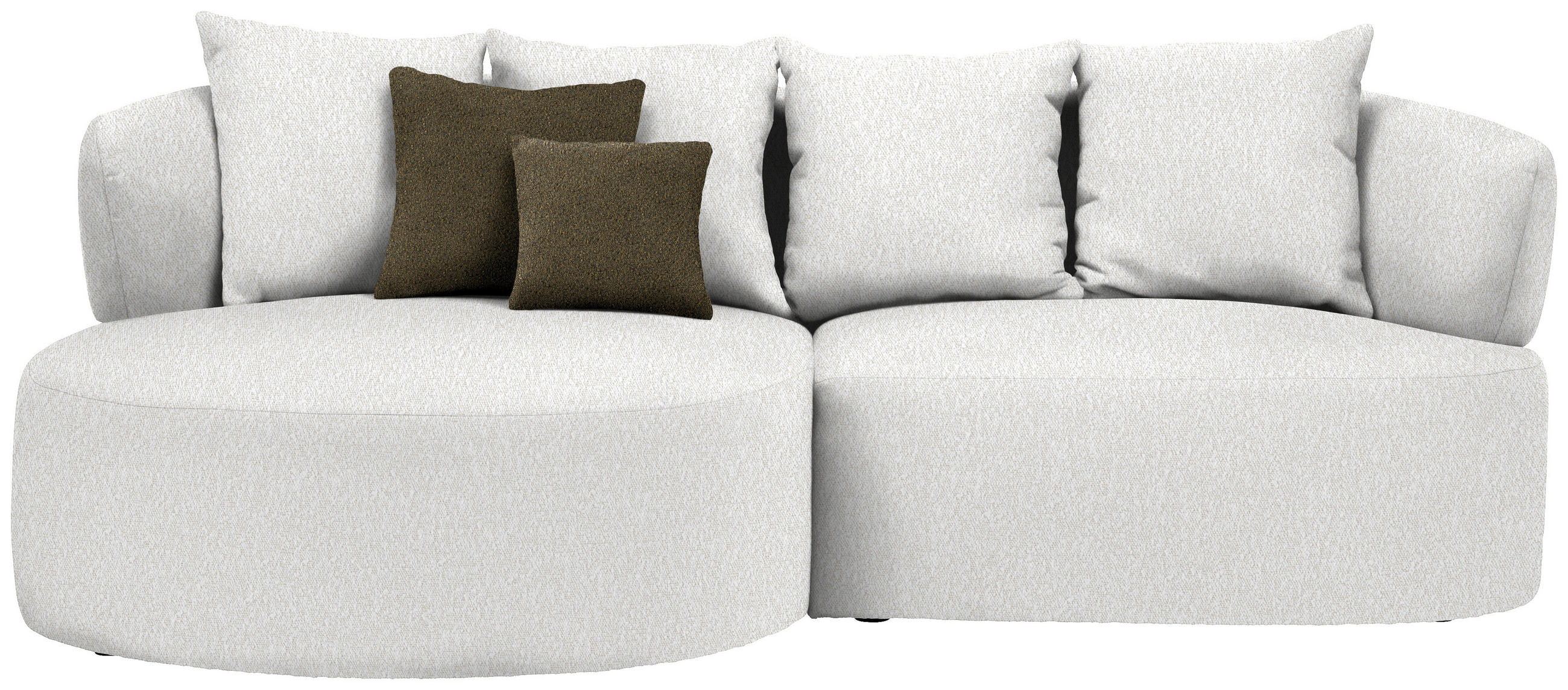 ECKSOFA in Bouclé Sandfarben  166/235 cm  - Sandfarben/Schwarz, MODERN, Kunststoff/Textil (166/235cm) - Hom`in