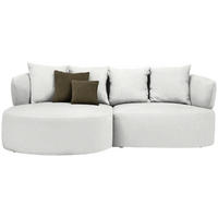 ECKSOFA in Bouclé Sandfarben  166/235 cm  - Sandfarben/Schwarz, MODERN, Kunststoff/Textil (166/235cm) - Hom`in