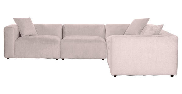 ECKSOFA Rosa Chenille Zierkissen, Rücken echt  - Schwarz/Rosa, MODERN, Kunststoff/Textil (317/317cm) - Carryhome