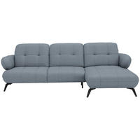 ECKSOFA Flachgewebe Blau  - Blau/Schwarz, Design, Textil/Metall (282/189cm) - Novel