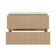 WASCHTISCHKOMBI 80 cm  - Eichefarben/Weiß, KONVENTIONELL, Keramik/Holzwerkstoff (80cm) - Xora