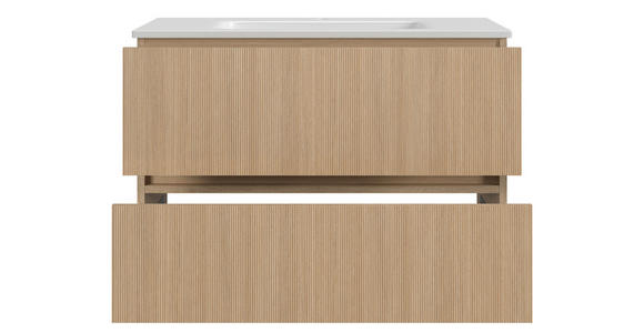 WASCHTISCHKOMBI 80 cm - Eichefarben/Weiß, KONVENTIONELL, Keramik/Holzwerkstoff (80cm) - Xora