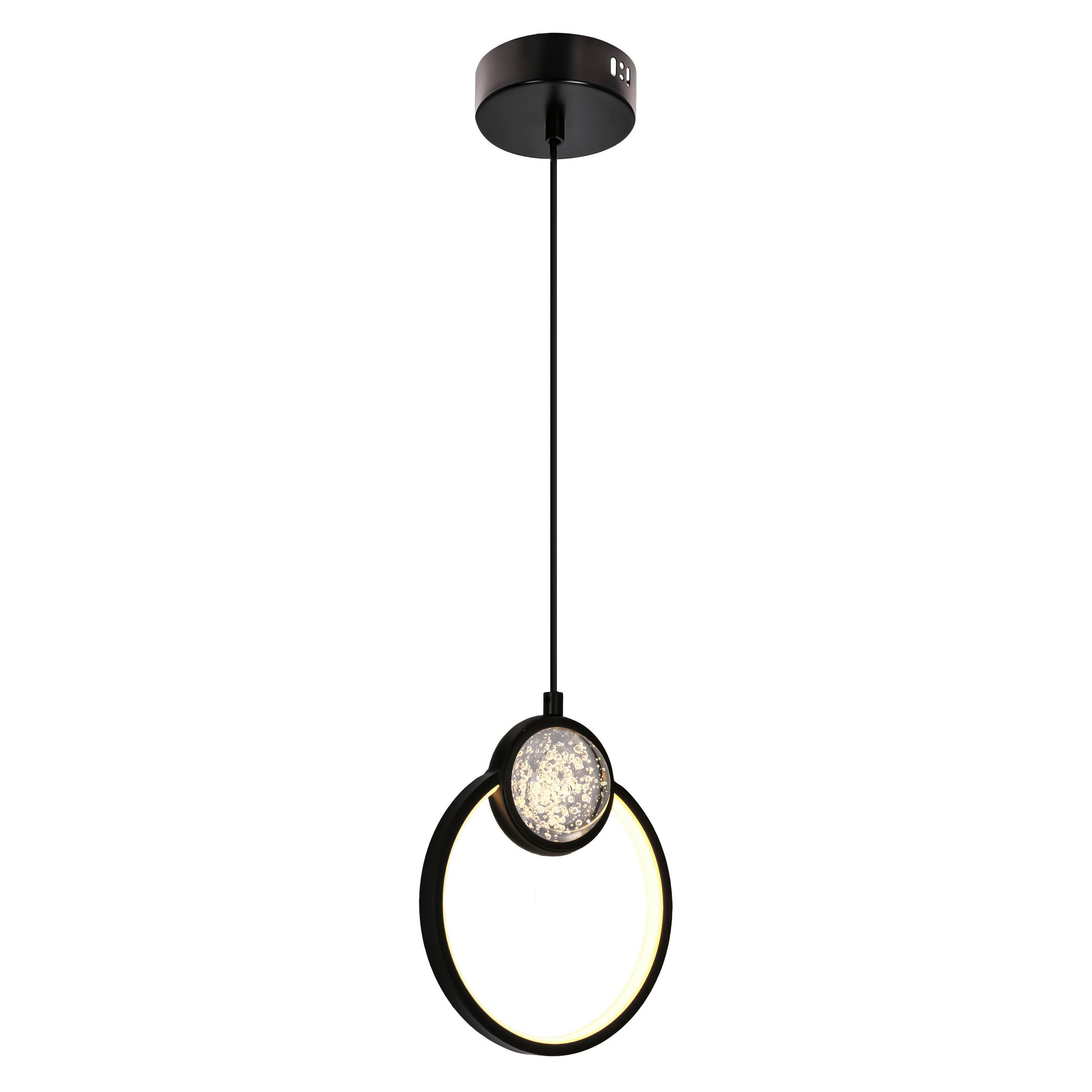 LED-PENDELLEUCHTE Lacrima 20/7,8/120 cm  - Schwarz/Weiß, KONVENTIONELL, Kunststoff/Metall (20/7,8/120cm)
