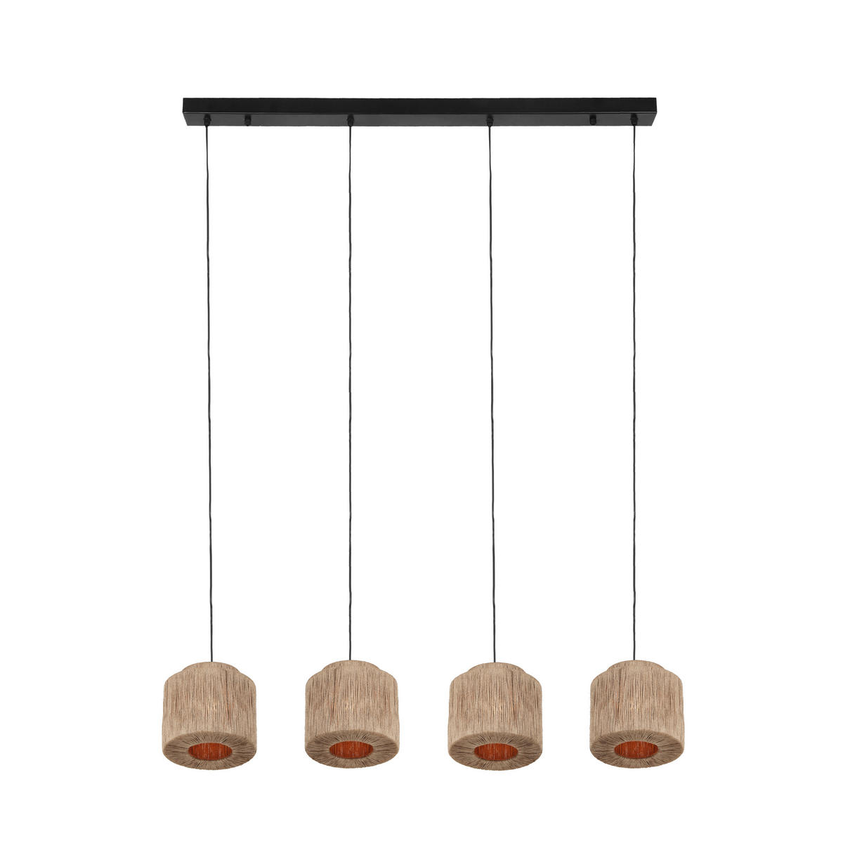 PENDELLEUCHTE 121/20,5/150 cm    - Schwarz/Naturfarben, Natur, Textil/Metall (121/20,5/150cm) - Trio Leuchten