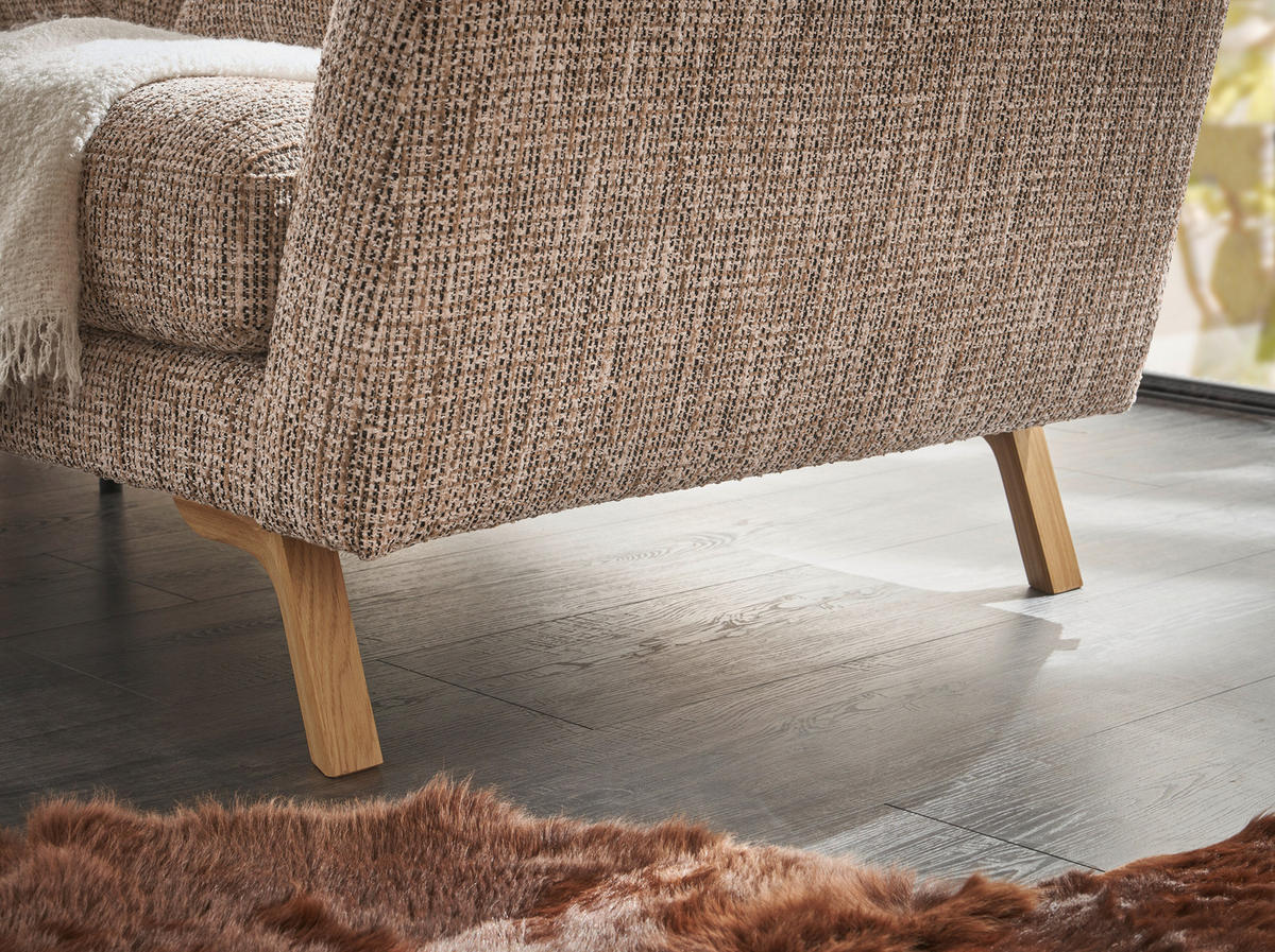 ECKSOFA Beige Webstoff  - Eichefarben/Beige, KONVENTIONELL, Holz/Textil (160/293cm) - SetOne by Musterring