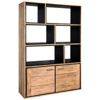 REGÁL NA ŠANÓNY, indický palisander, prírodná farba, farba indického palisandra, 120/180/40 cm - prírodná farba/farba indického palisandra, Lifestyle, kov/drevo (120/180/40cm) - Livetastic