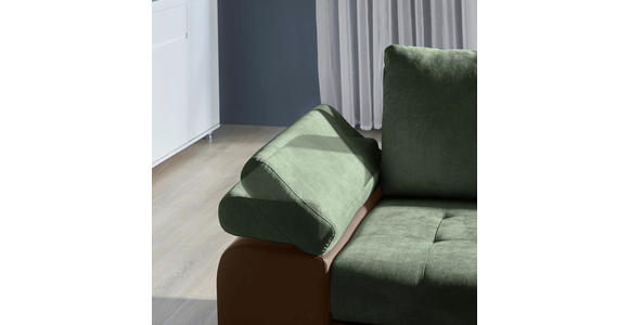 ECKSOFA in Flachgewebe Braun, Olivgrün 271/175 cm - Braun/Olivgrün, Design, Kunststoff/Textil (271/175cm) - Xora