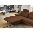ECKSOFA Beldomo Premium in Echtleder Hellbraun  180/310 cm  - Hellbraun/Schwarz, Design, Leder/Metall (180/310cm) - Dieter Knoll