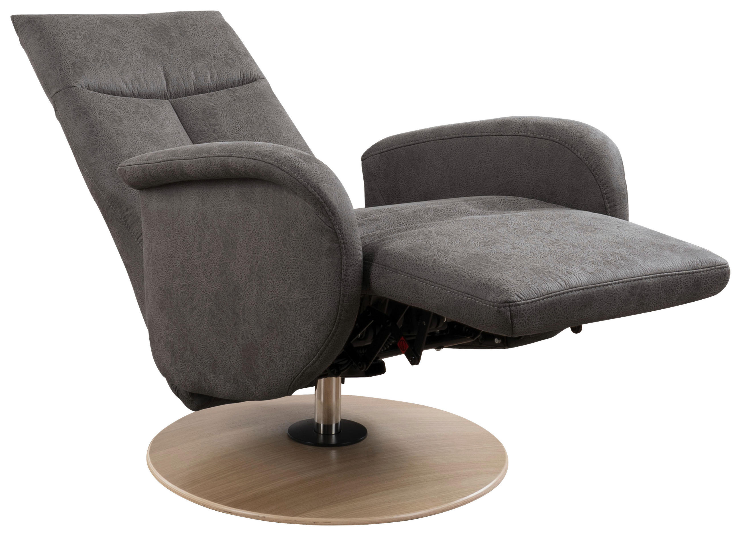 DREHSTUHL Mikrofaser Anthrazit  - Eiche Bianco/Anthrazit, KONVENTIONELL, Holz/Textil (75/112/82cm) - Sit & More