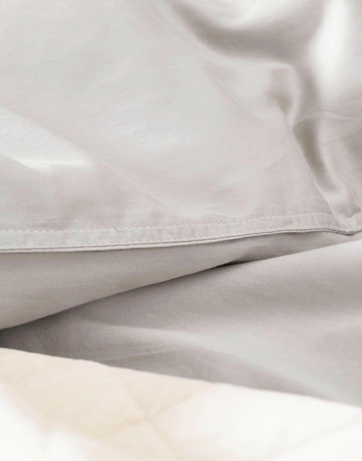 BETTWÄSCHE Minte Satin 135/200 cm  - Hellgrau, Basics, Textil (135/200cm) - Essenza