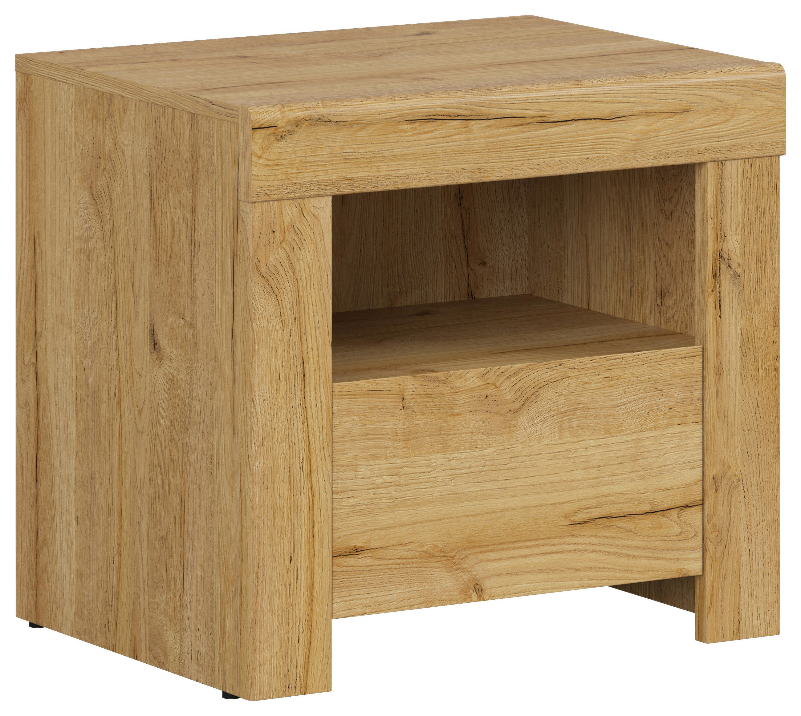 NACHTTISCH 54,5/50,5/42 cm  in Eichefarben  - Eichefarben/Weiß, MODERN, Holzwerkstoff (54,5/50,5/42cm) - MID.YOU