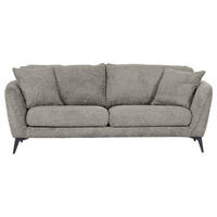 BIGSOFA in Chenille Hellgrau  - Hellgrau/Schwarz, Konventionell, Textil/Metall (215/70/98cm) - Carryhome