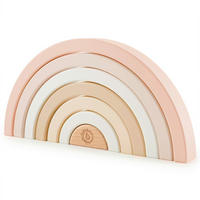 STAPELTURM Regenbogen Reh Ella  - Beige/Rosa, Basics, Holz (2,5/11,5/24cm)