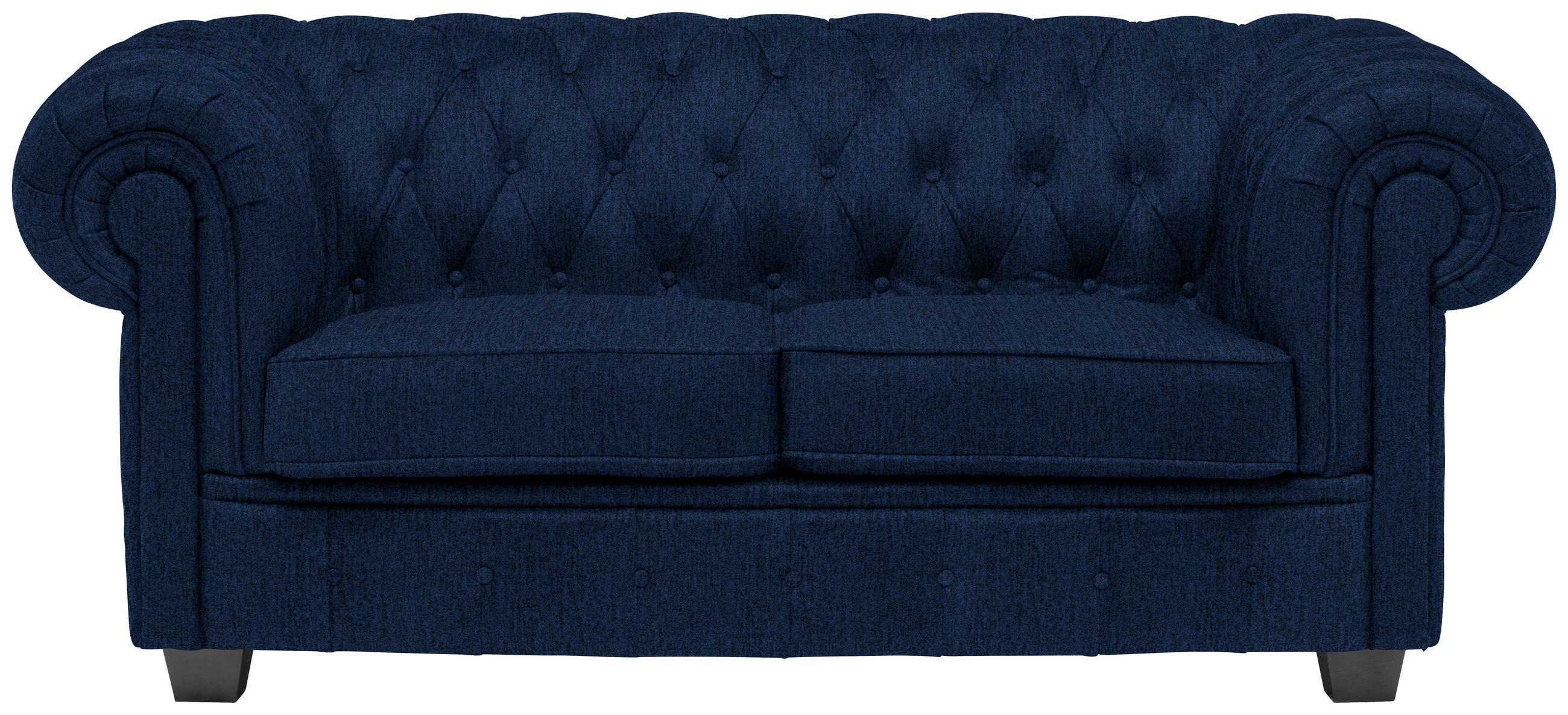 CHESTERFIELD SOFA tamnoplava  - tamnoplava/vendž, Lajfstajl, tekstil/drvo (180/76,5/96cm) - Landscape