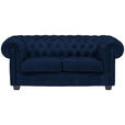 CHESTERFIELD-SOFA Webstoff Dunkelblau  - Wengefarben/Dunkelblau, LIFESTYLE, Holz/Textil (180/76,5/96cm) - Landscape
