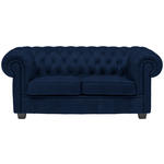 CHESTERFIELD-SOFA in Webstoff Dunkelblau  - Wengefarben/Dunkelblau, LIFESTYLE, Holz/Textil (180/76,5/96cm) - Landscape