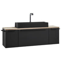 WASCHTISCHKOMBI 140,3 cm  - Schwarz, MODERN, Holzwerkstoff/Stein (140,3cm) - Celina Home