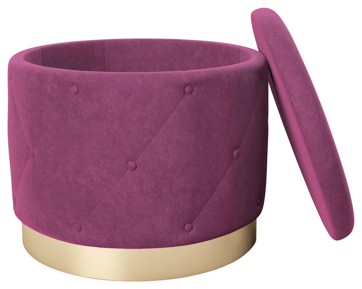 HOCKER Samt Petrol  - Petrol, LIFESTYLE, Textil (50/40/50cm) - Playboy