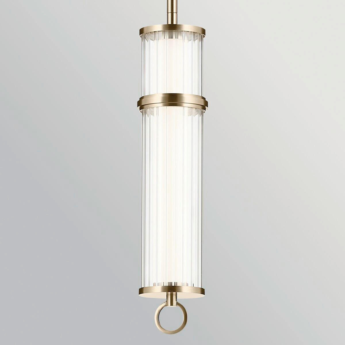 LED-HÄNGELEUCHTE Kichler 23,8/122,2 cm  - Champagner, Design, Glas/Kunststoff (23,8/122,2cm) - Elstead Lighting
