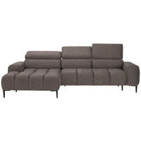 ECKSOFA in Webstoff Greige  - Greige/Schwarz, Design, Textil/Metall (177/270cm) - Welnova