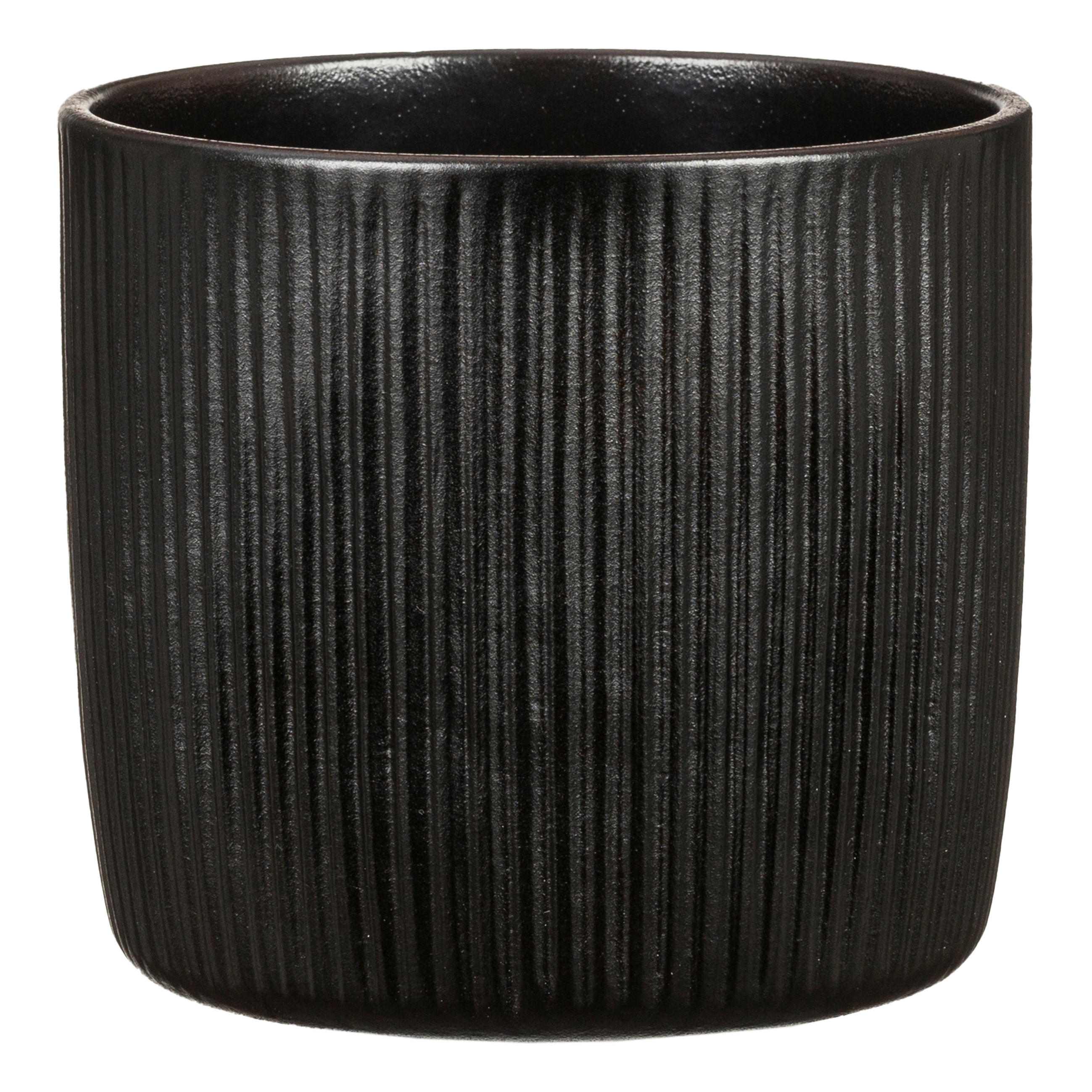 OBAL NA KVĚTINÁČ keramika, 18/18/16 cm - černá, Basics, keramika (18/18/16cm)