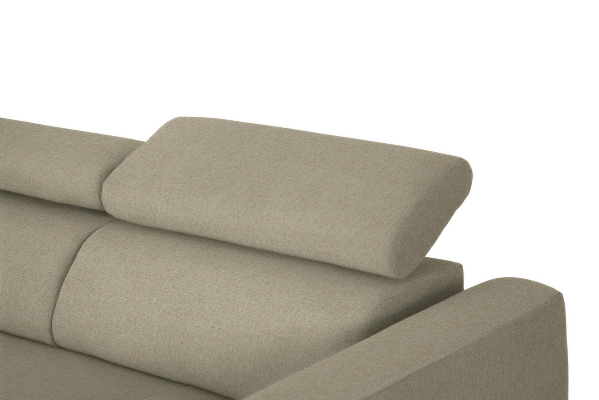 ECKSOFA in Chenille Beige  205/280 cm  - Beige/Schwarz, Design, Textil/Metall (205/280cm) - Xora