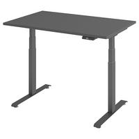 SCHREIBTISCH 120/80/64,5-129,5 cm Graphitfarben elektrisch höhenverstellbar  - Graphitfarben, KONVENTIONELL, Holzwerkstoff/Metall (120/80/64,5-129,5cm) - Venda