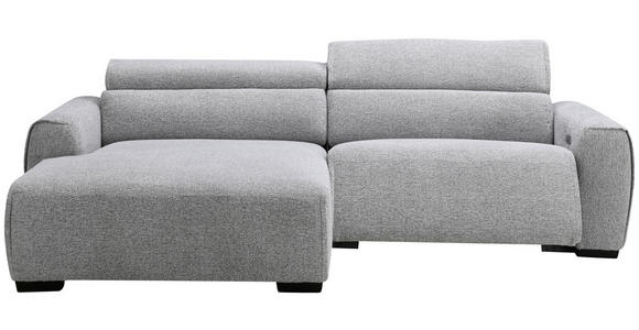 ECKSOFA in Mikrofaser Hellgrau  172/256 cm  - Hellgrau/Schwarz, Design, Textil/Metall (172/256cm) - Carryhome