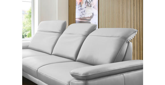 ECKSOFA in Echtleder Weiß 193/332 cm - Schwarz/Weiß, Design, Leder/Metall (193/332cm) - Dieter Knoll