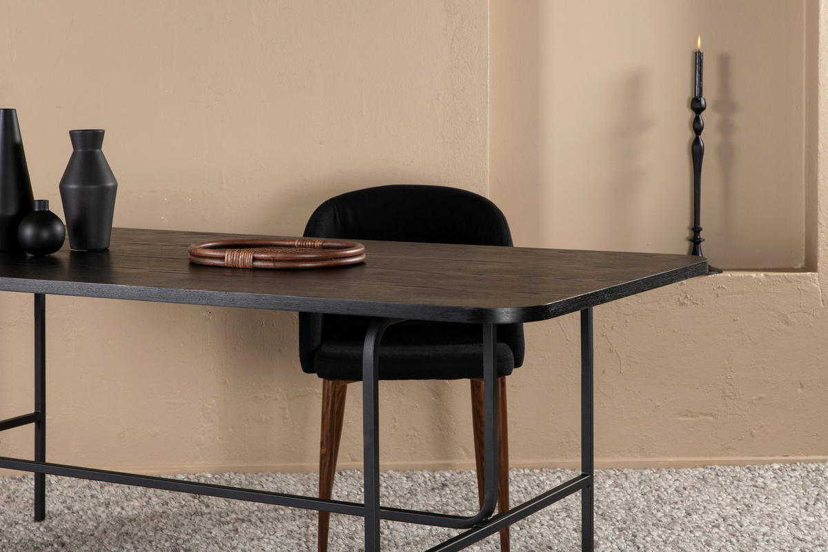ESSTISCH furniert rechteckig Schwarz  - Schwarz, Design, Holz/Holzwerkstoff (200/90/75cm) - Livetastic