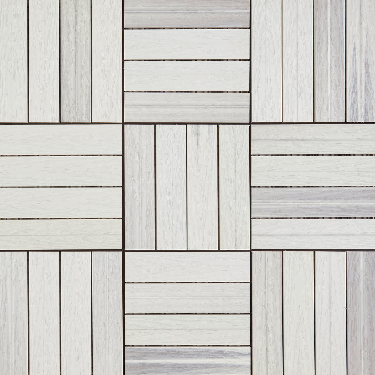 TERRASSENFLIESE 11 Stück  - Weiß, Basics, Holzwerkstoff/Kunststoff (30/30/2,4cm) - Ambia Garden