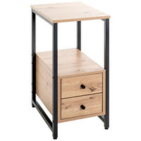 BEISTELLTISCH 40/30/63 cm Schwarz, Eichefarben rechteckig  - Eichefarben/Schwarz, Design, Holzwerkstoff/Metall (40/30/63cm)